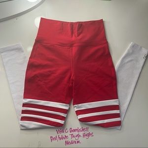 M Bombshell Red/White Thigh Highs